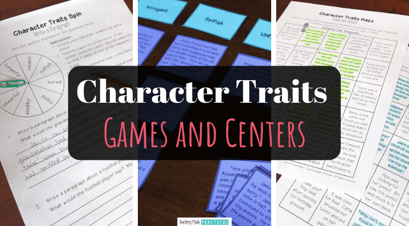 character trait games or centers for 3rd and 4th grade students