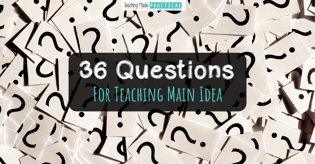 These 36 questions will help your 3rd, 4th, and 5th grade students understand main idea and details better - based off of revised Bloom's taxonomy to promote critical thinking about main idea and supporting details