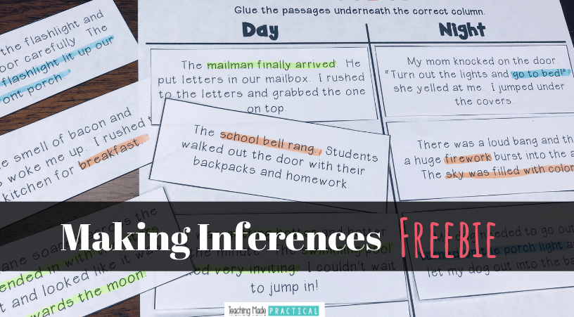 A free cut and paste activity for 2nd and 3rd grade students to practice making inferences - makes a great small group, center or independent lesson. 