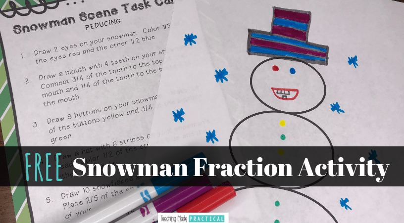This free snowman activity integrates art and math. Students must draw a picture of a snowman using their knowledge of fractions! Great for 3rd or 4th grade students as a fun winter review.