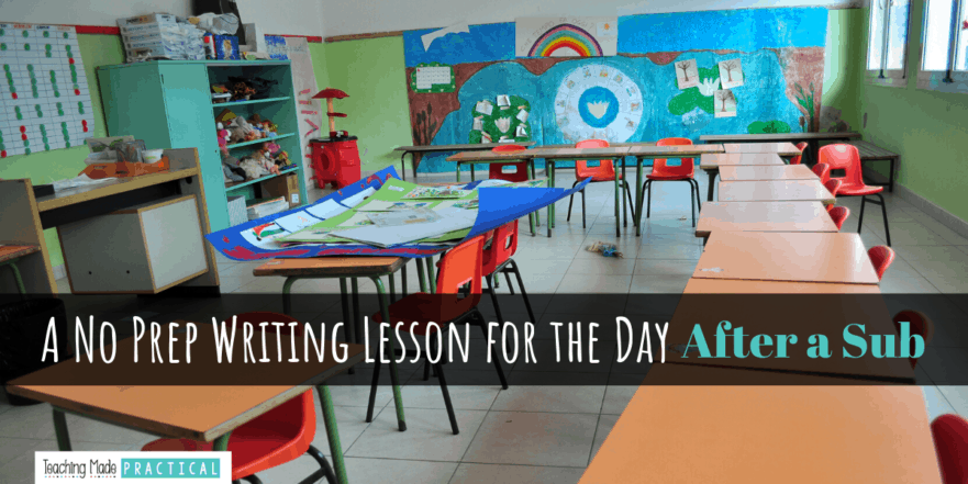 A no prep writing activity for your 3rd, 4th, and 5th graders the day after a sub