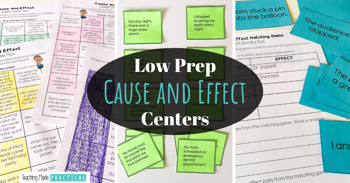 Use these low prep cause and effect games and centers for extra practice or review in 3rd and 4th grade
