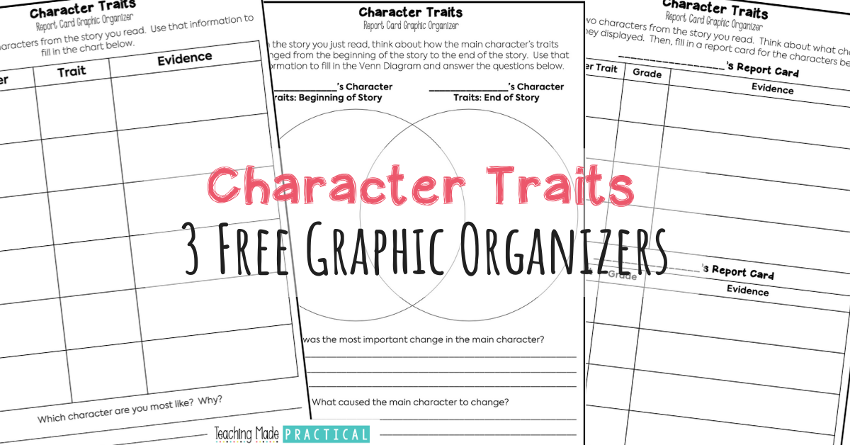 character trait chart graphic organizer