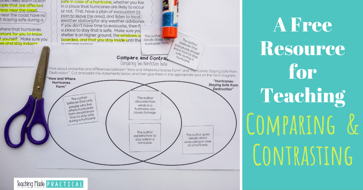 Compare and contrast freebie (comparing 2 nonfiction texts on the same topic) 