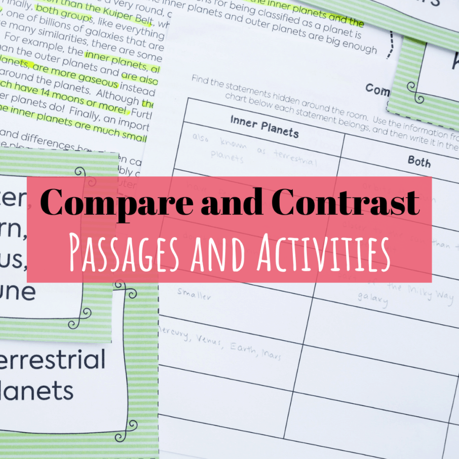 Compare And Contrast A Book And Movie Activities - Teaching Made Practical