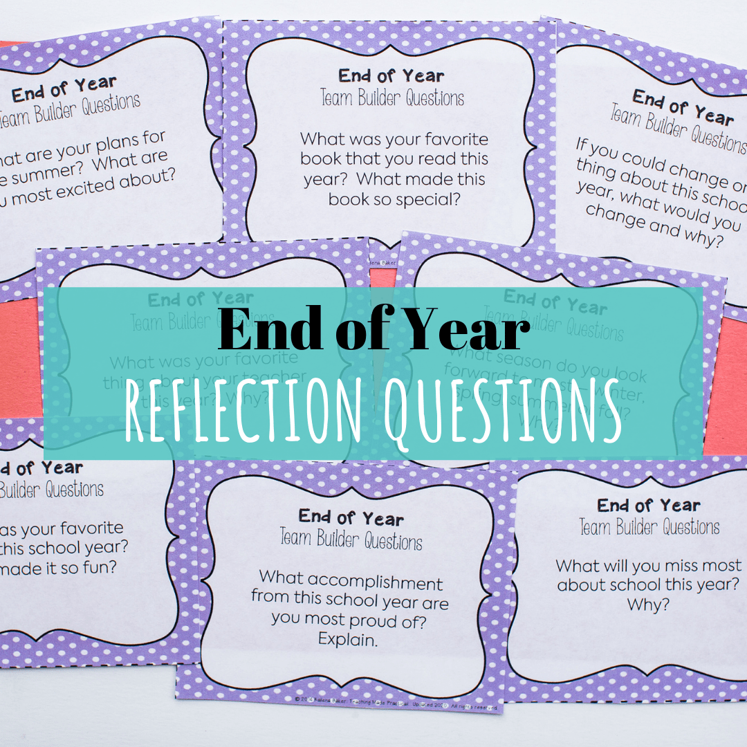 These end of year reflection questions make a great end of year writing activity