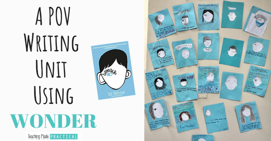 R.J. Palacio’s book Wonder lends itself to an excellent, low prep writing unit that also teaching point of view with 3rd, 4th, and 5th grade students