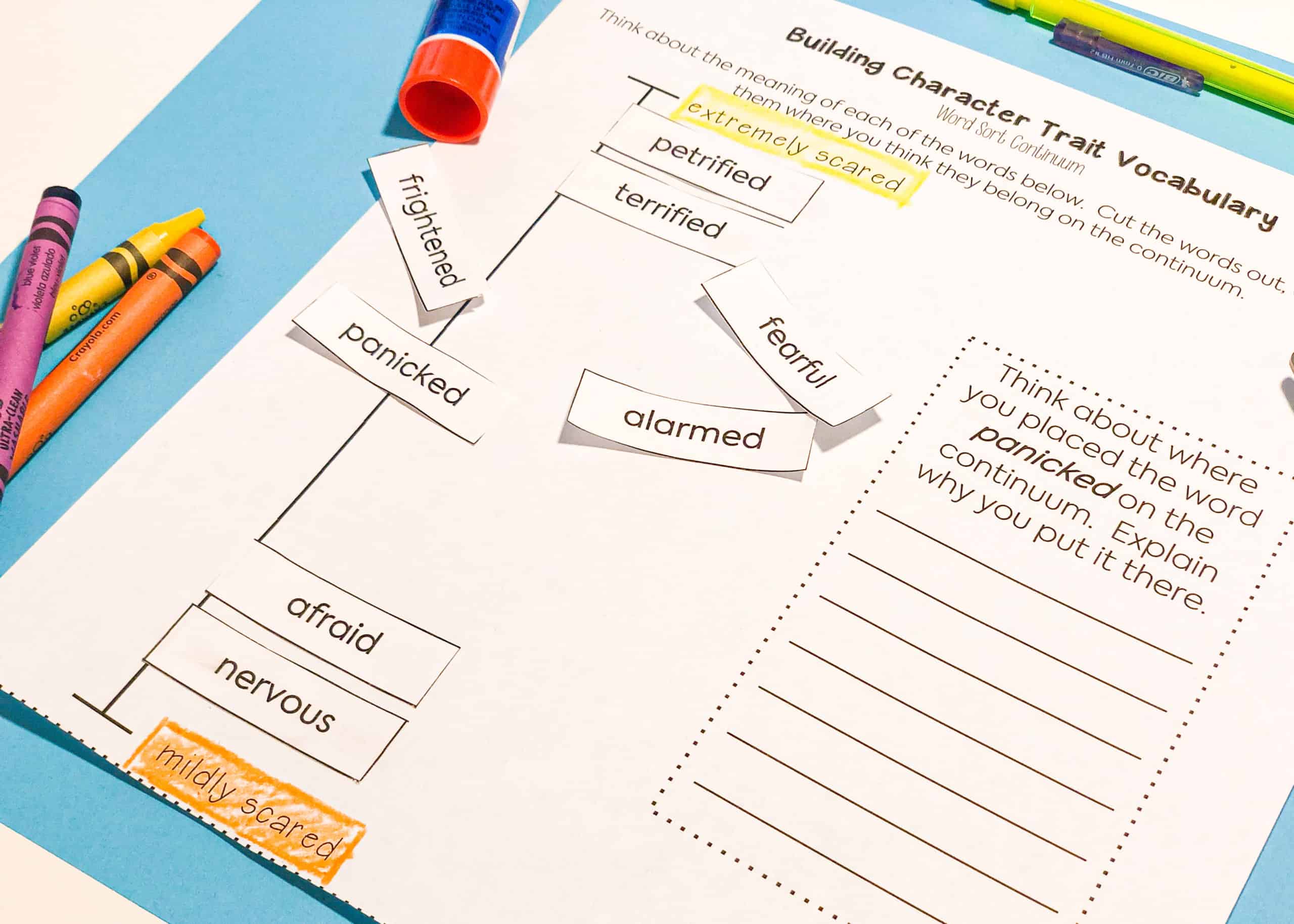 this word sort continuum helps build character trait vocabulary and requires upper elementary students to think about connotation