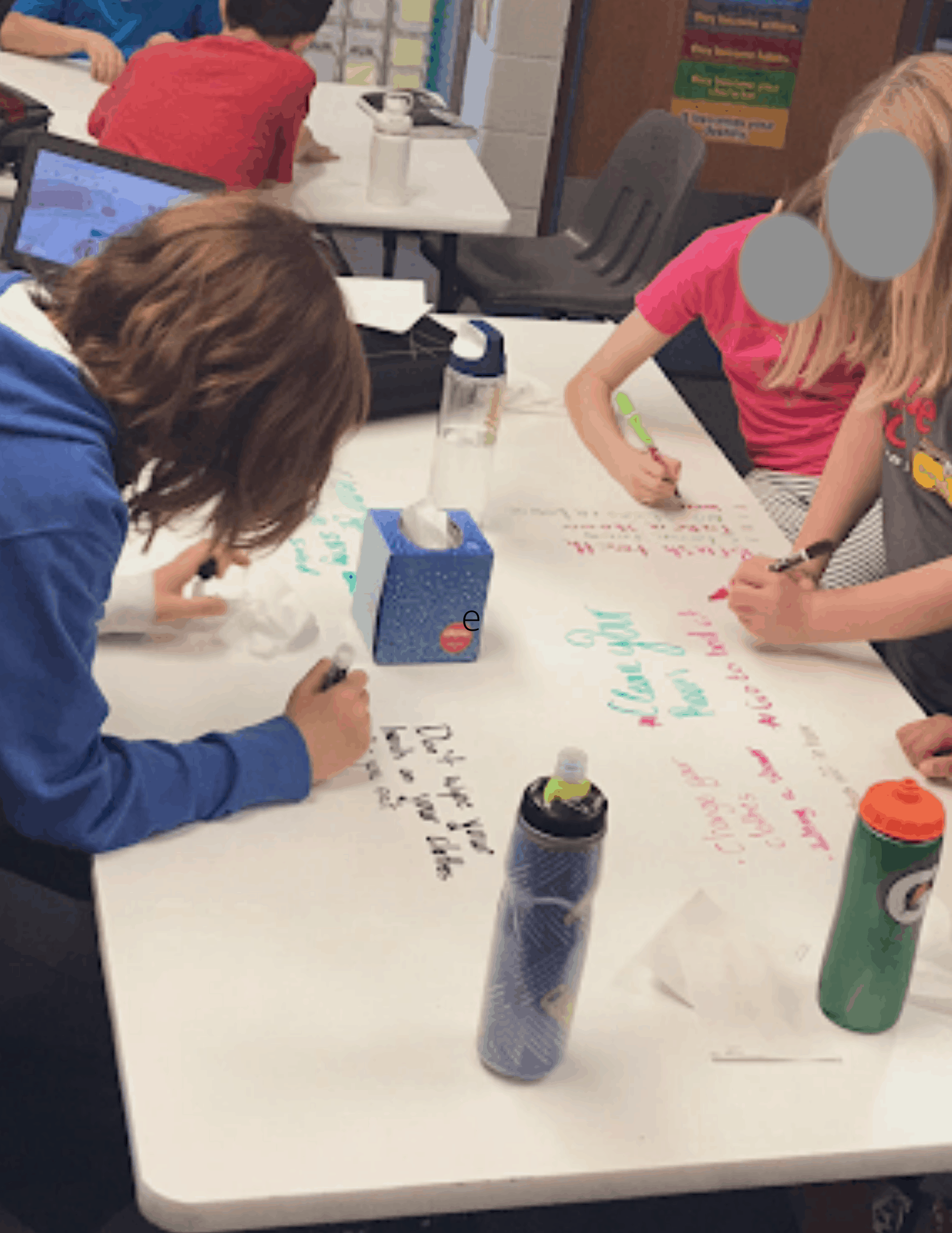 Innovation in the classroom idea - using whiteboard paint on tables