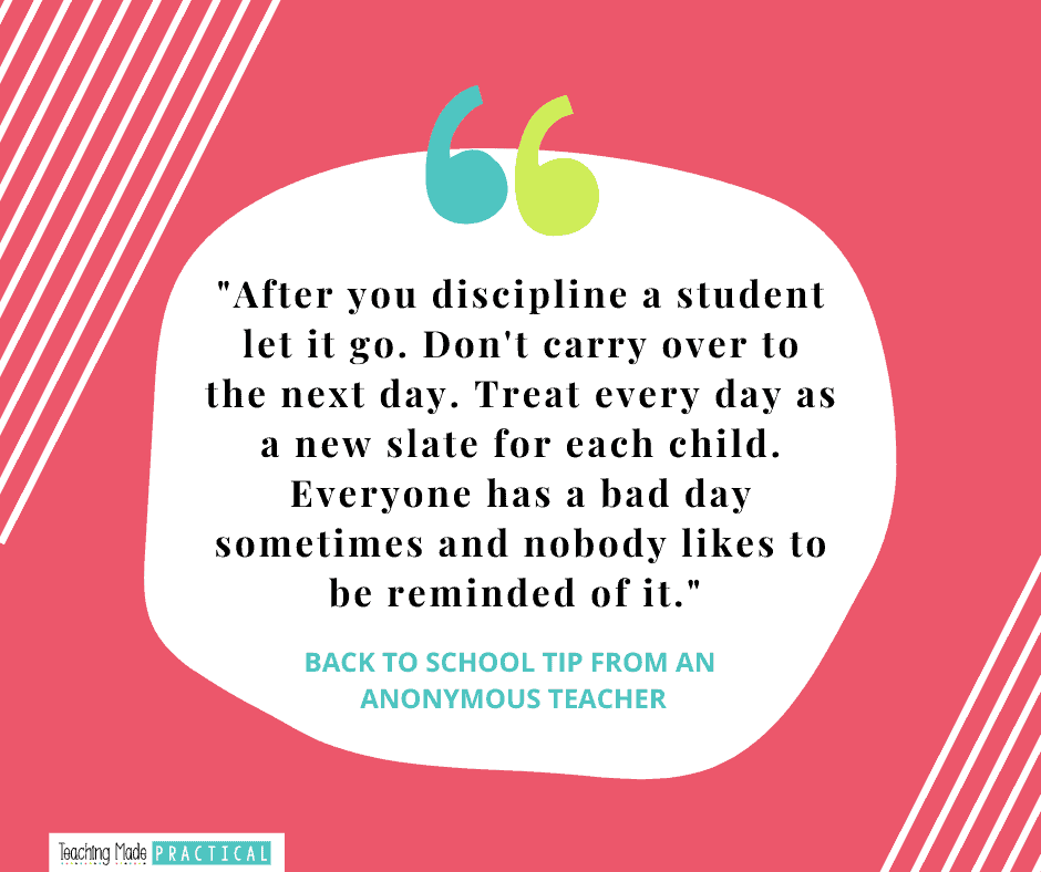 Back to School Teacher Tip - classroom management quote