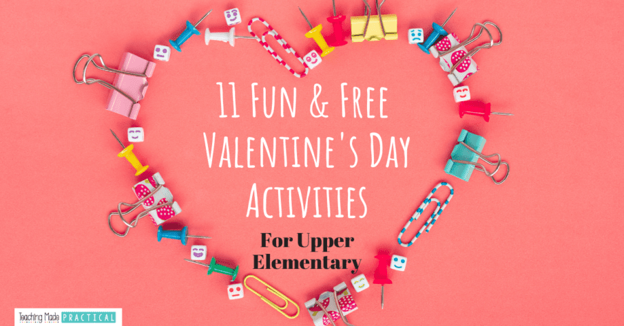 fun and free Valentine's Day Activities for 3rd, 4th, and 5th grade (math, reading)