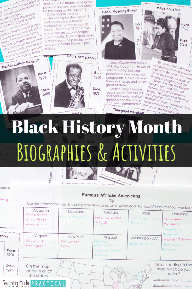 black history month assignments for middle school