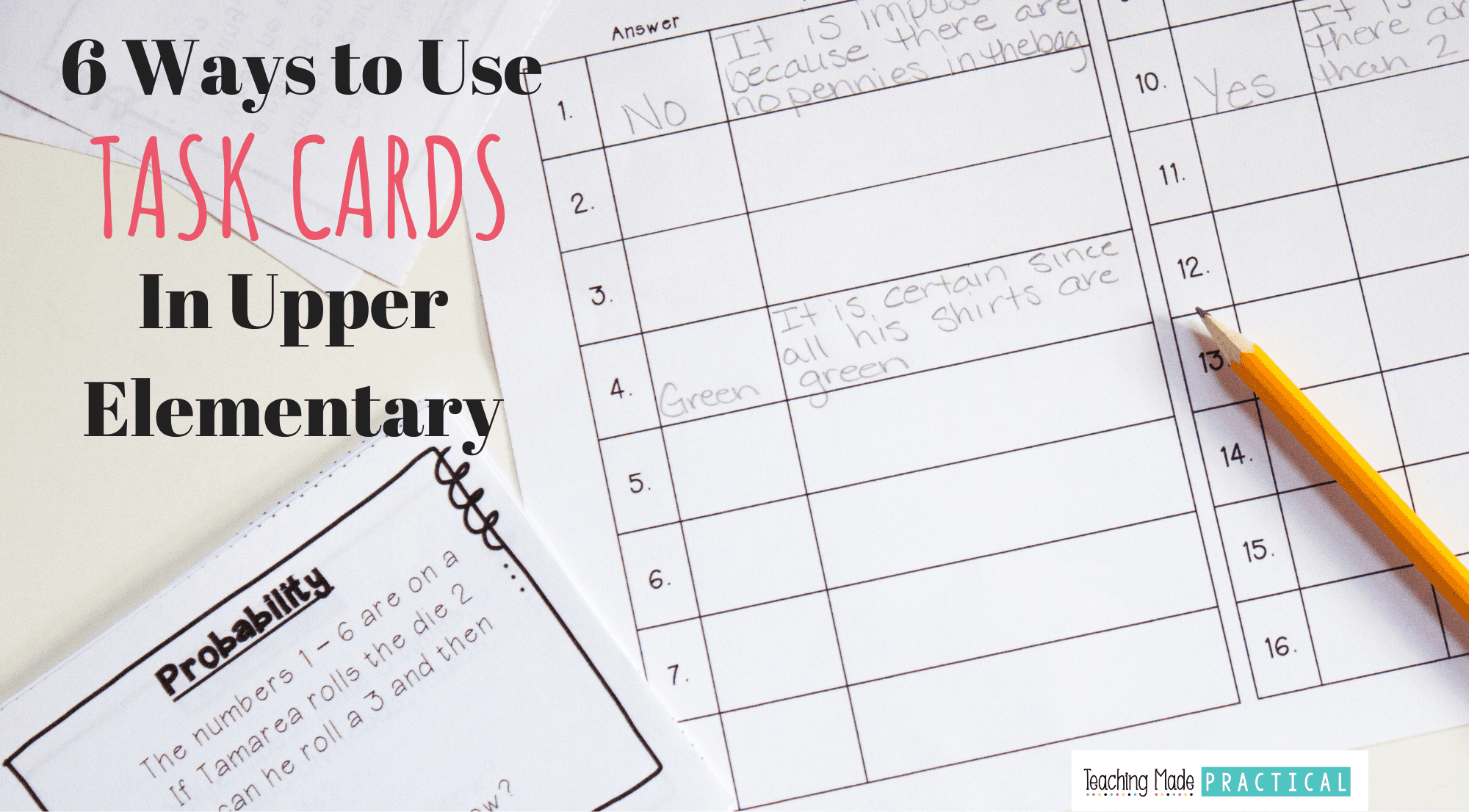 ideas and tips for using task cards in 3rd, 4th, and 5th grade classrooms