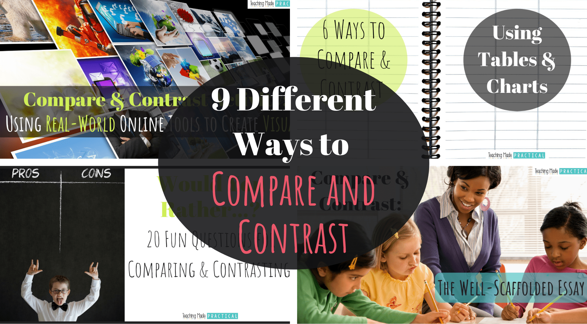 Different ways to compare and contrast in the 3rd grade, 4th grade, or 5th grade classroom