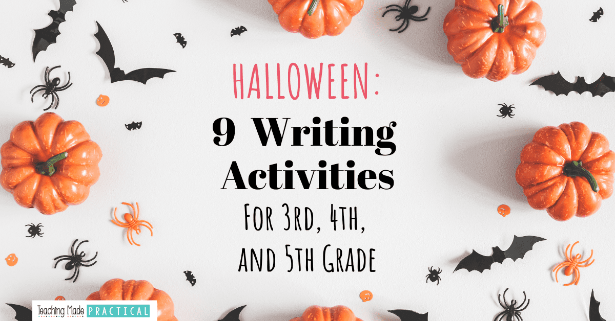 Halloween writing prompts, activities, and ideas for upper elementary classrooms