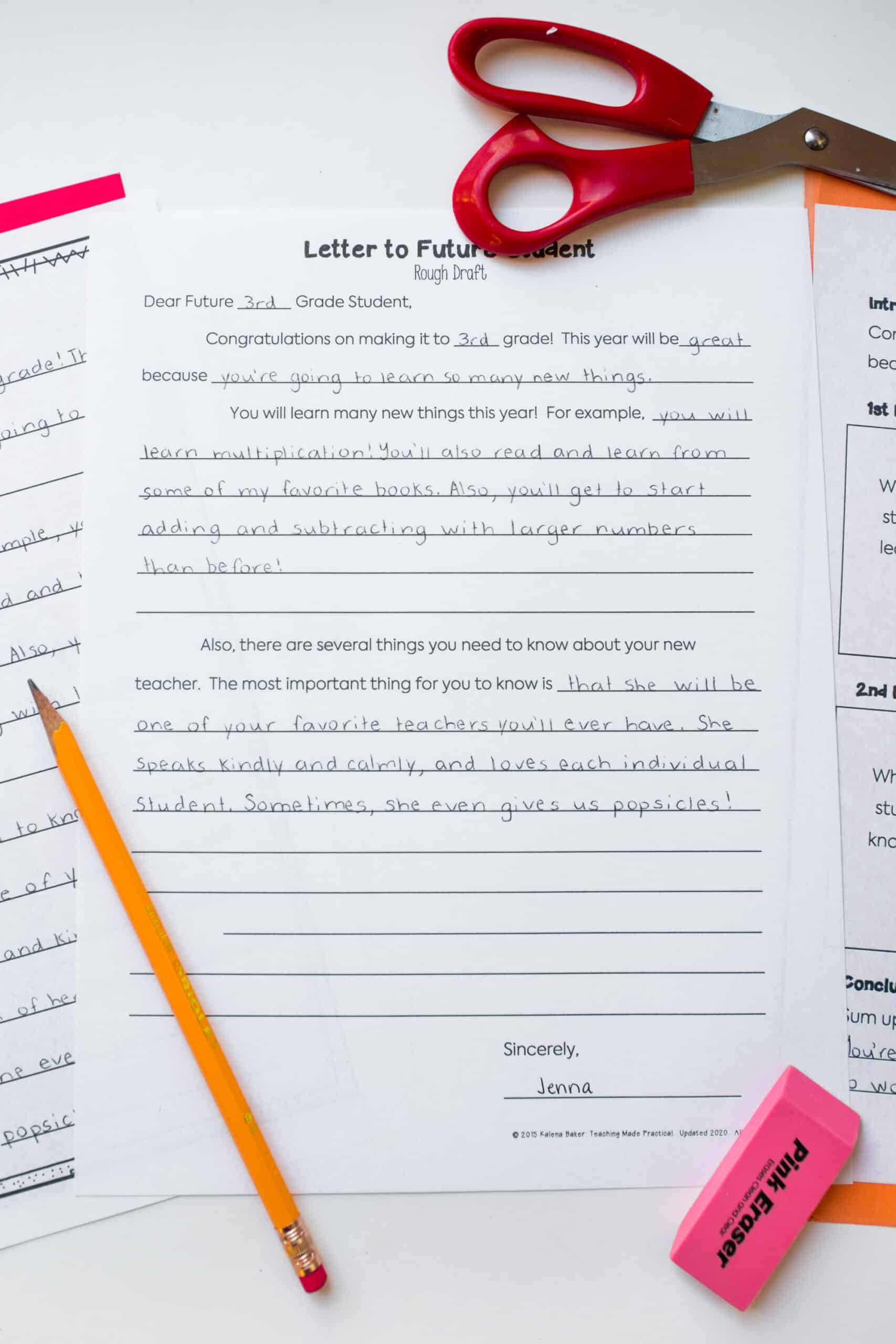 End of Year Activity - Students write a letter to next year's class! Great for 3rd grade or 4th grade students.