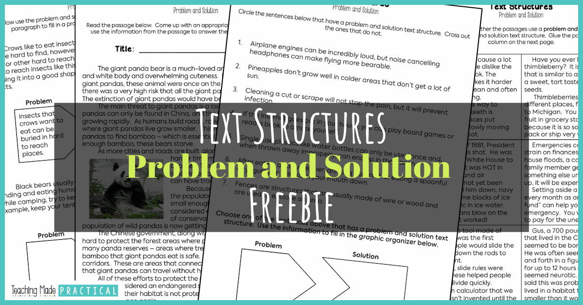 use this free resource to help your 3rd, 4th, and 5th grade students better understand the problem and solution nonfiction text structure