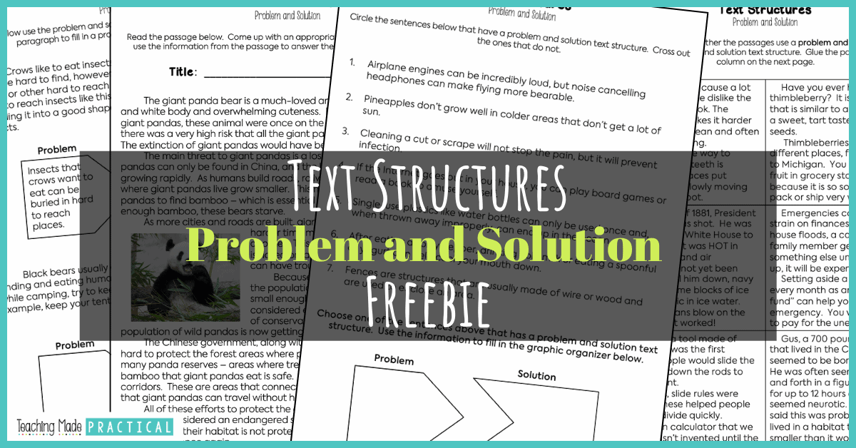 problem solution graphic organizer first grade