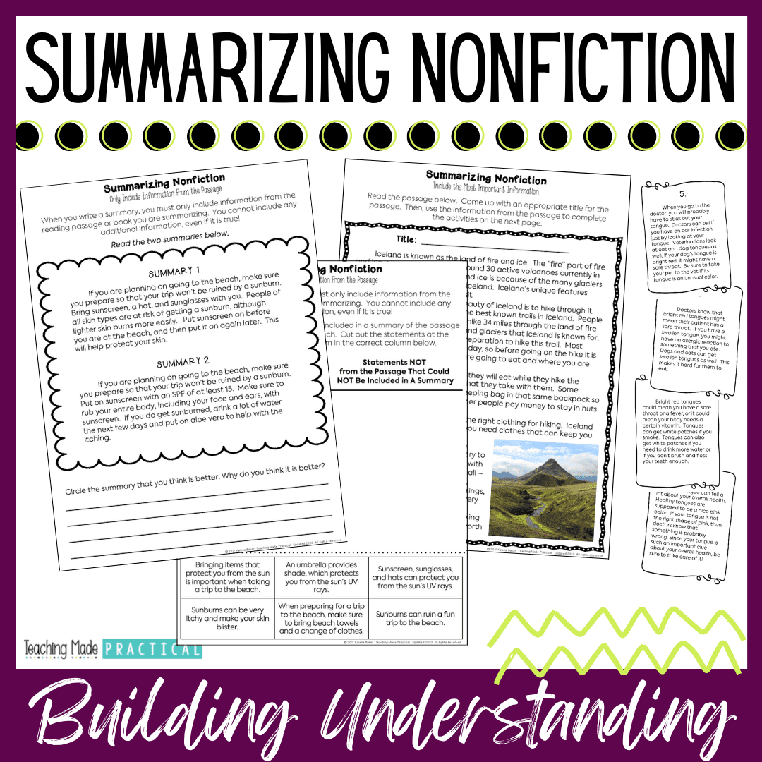 Teaching students how to summarize informational texts in upper elementary