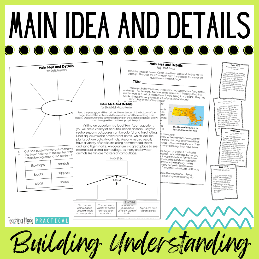 These no prep main idea and details activities will help your 3rd, 4th, and 5th grade students better understand main idea