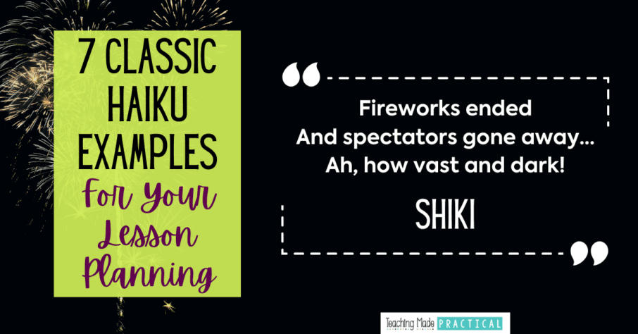 7 classic haiku examples for 3rd, 4th, and 5th grade lesson plans