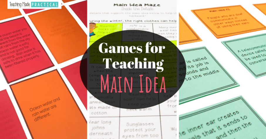3 Fun Main Idea and Details Games / Center Ideas for Upper Elementary