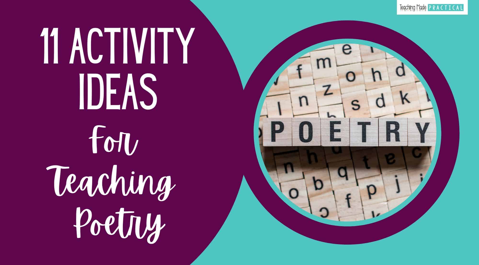 Activity Ideas for Teaching Poetry Poetry Month Featured and Facebook