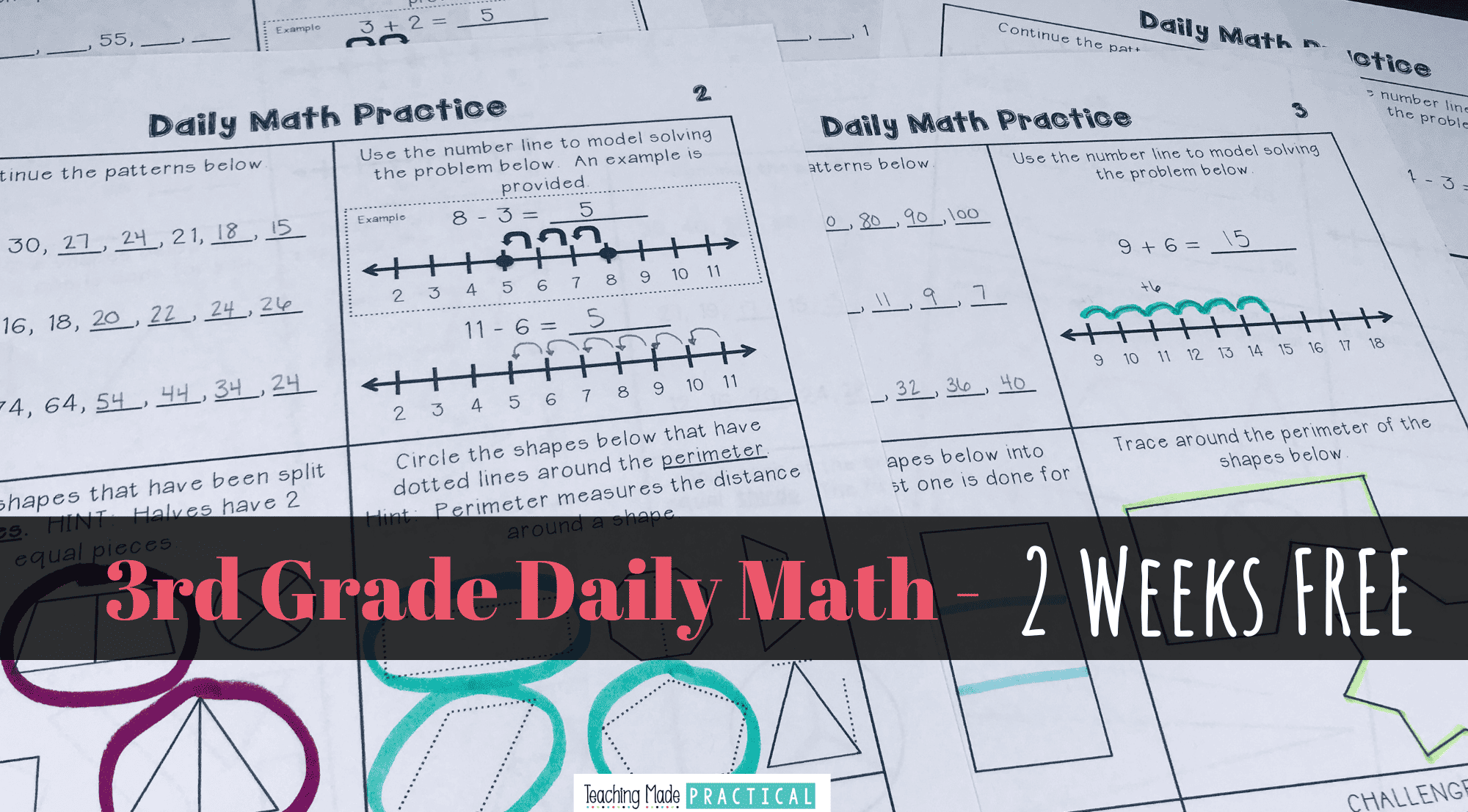 Get one week of 3rd grade math morning work free - covers 5 different math domains and provides scaffolded daily math practice