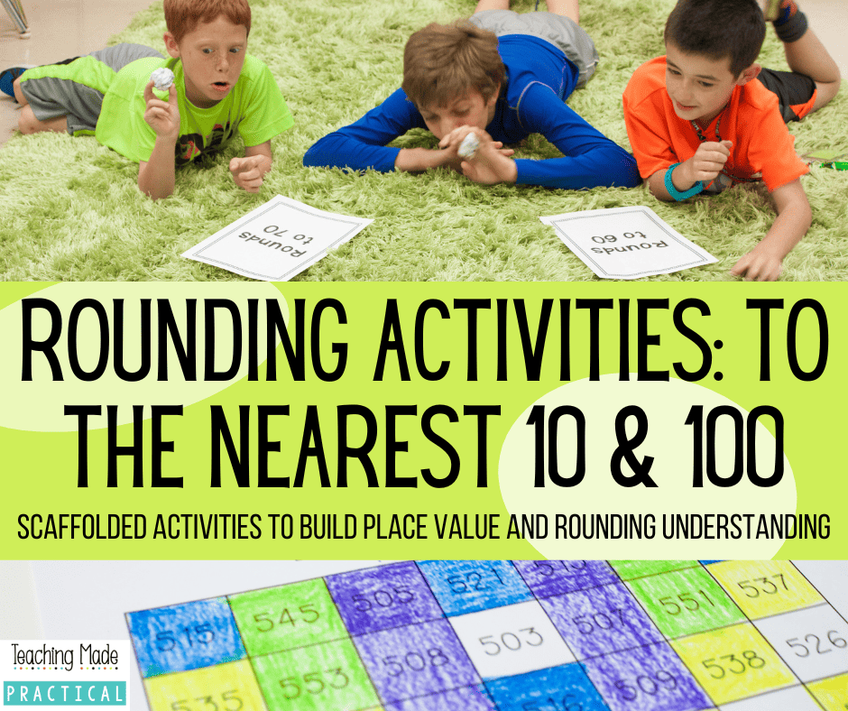 scaffolded activities for 2nd, 3rd, and 4th grade students for teaching rounding