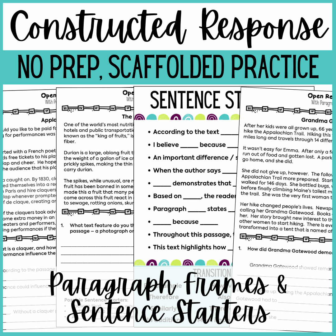 Constructed Response Scaffolded Practice for 3rd, 4th, and 5th Grade