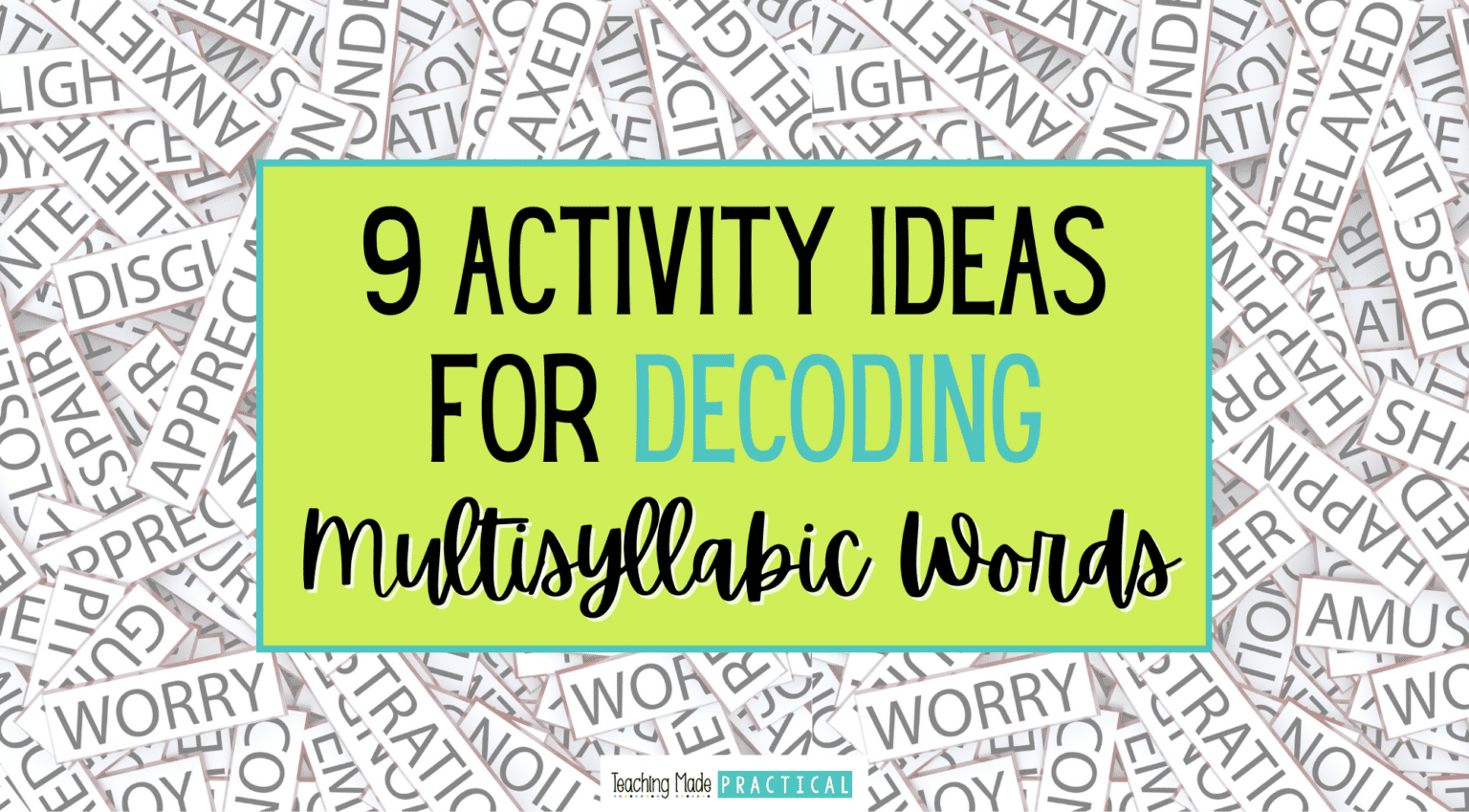 9 Activities for Teaching Decoding Multisyllabic Words - Teaching Made ...