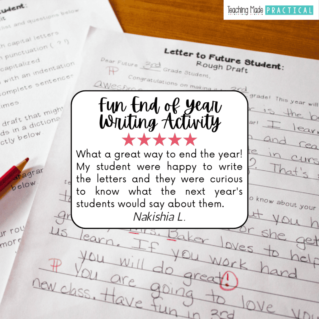 This End of Year Letter makes a great no prep activity after reading Last Day Blues to your 2nd, 3rd or 4th grade students!