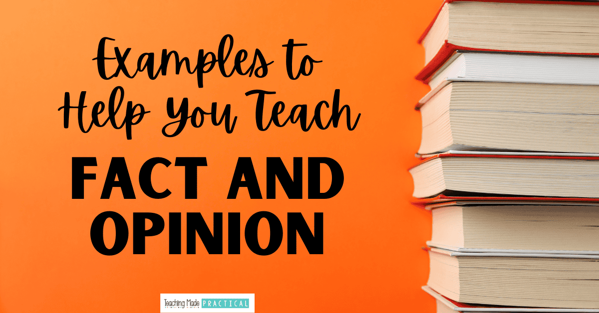 Examples for your 3rd, 4th, and 5th grade fact and opinion lesson plans