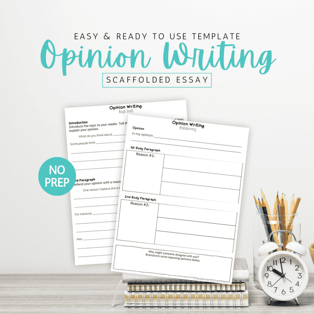 No prep opinion writing template for 3rd, 4th, and 5th grade