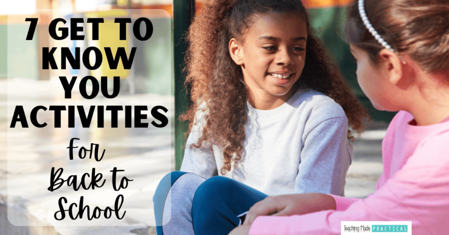 Back to School Get to Know You Activities for 3rd, 4th, and 5th Grade