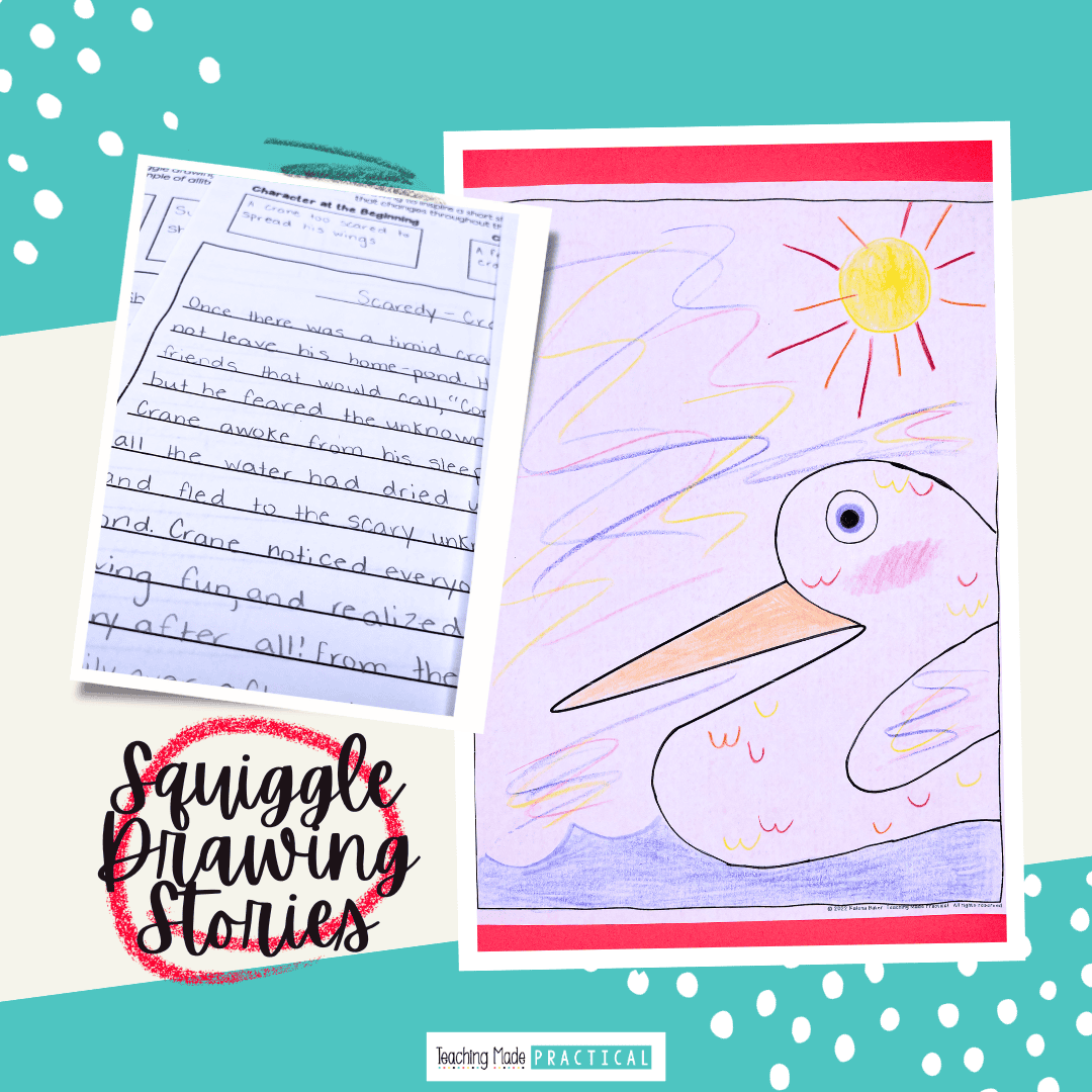 Squiggle Drawing Stories - a no prep, fun writing activity for 3rd, 4th, and 5th grade