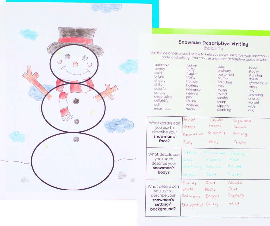 A fun descriptive writing activity for upper elementary students that comes with a template to help support students