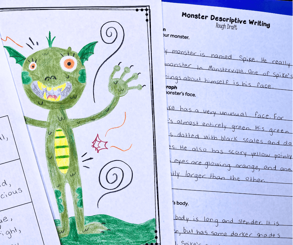 Fun, no prep descriptive writing activity - create and describe a monster