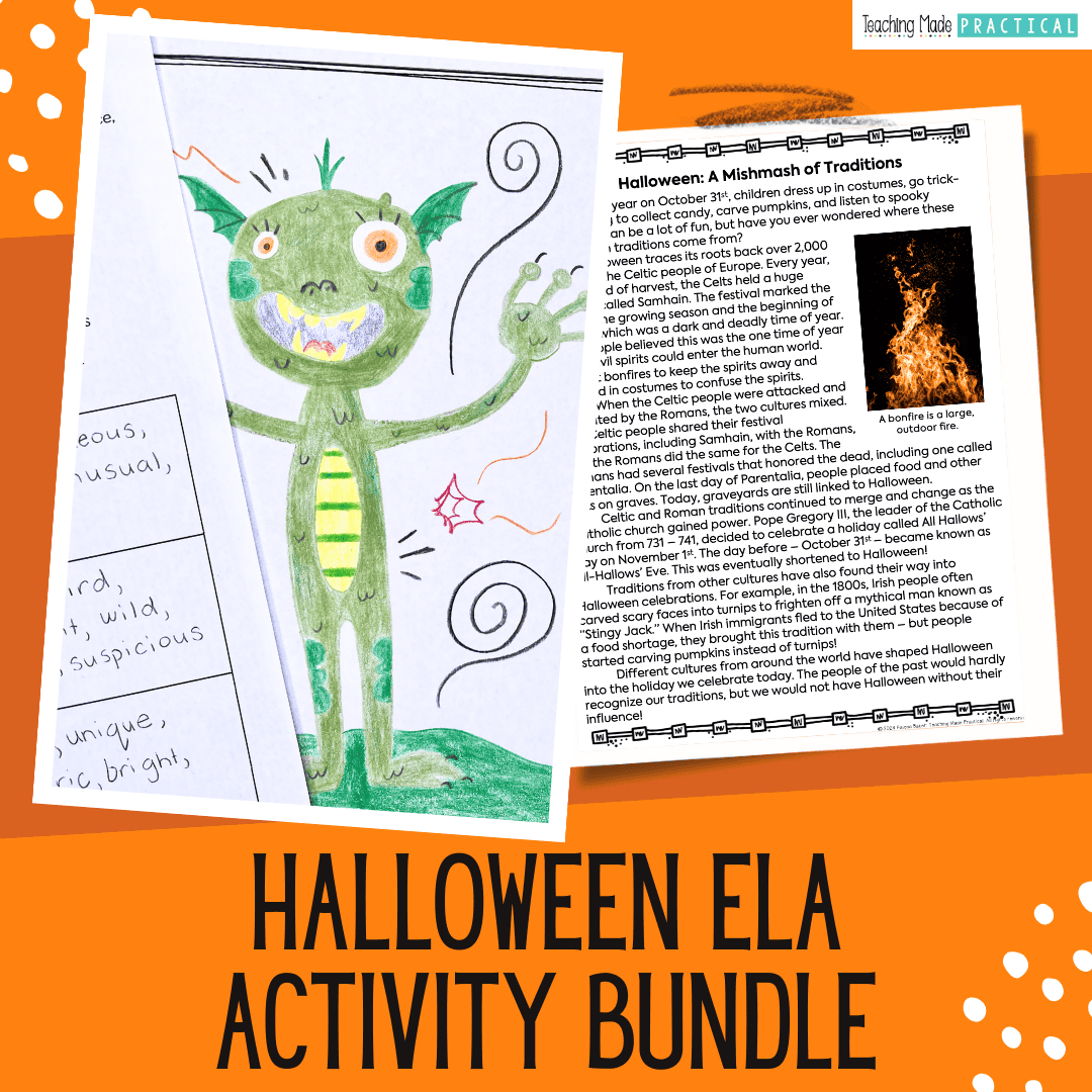 Halloween ELA Activity Bundle for 3rd, 4th, and 5th Grade