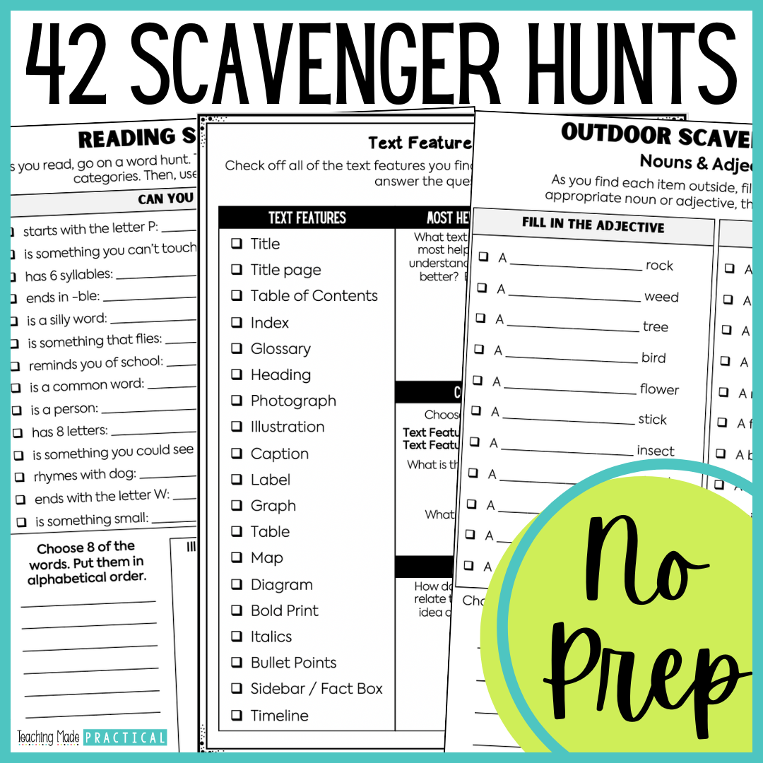 Fun, no prep scavenger hunts for all year!